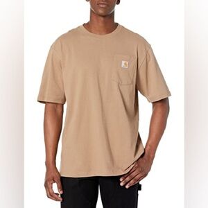 Carhartt Men’s Khaki Original Fit Pocket T-Shirt, Size Small